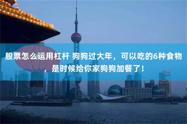 股票怎么运用杠杆 狗狗过大年，可以吃的6种食物，是时候给你家狗狗加餐了！