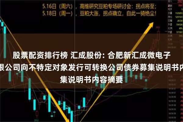 股票配资排行榜 汇成股份: 合肥新汇成微电子股份有限公司向不特定对象发行可转换公司债券募集说明书内容摘要