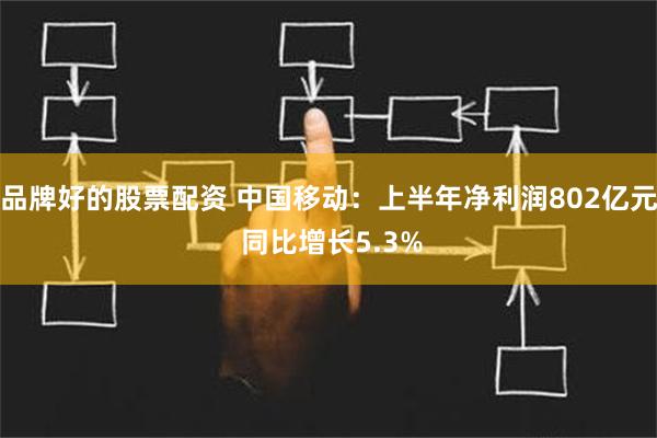 品牌好的股票配资 中国移动：上半年净利润802亿元 同比增长5.3%