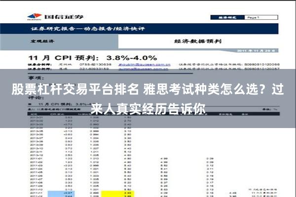 股票杠杆交易平台排名 雅思考试种类怎么选？过来人真实经历告诉你