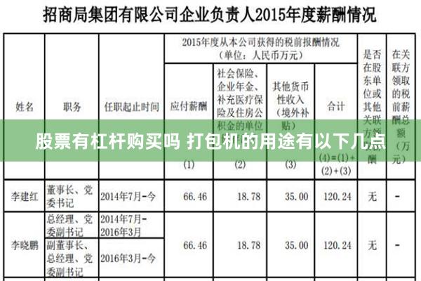 股票有杠杆购买吗 打包机的用途有以下几点