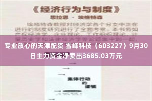 专业放心的天津配资 雪峰科技（603227）9月30日主力资金净卖出3685.03万元